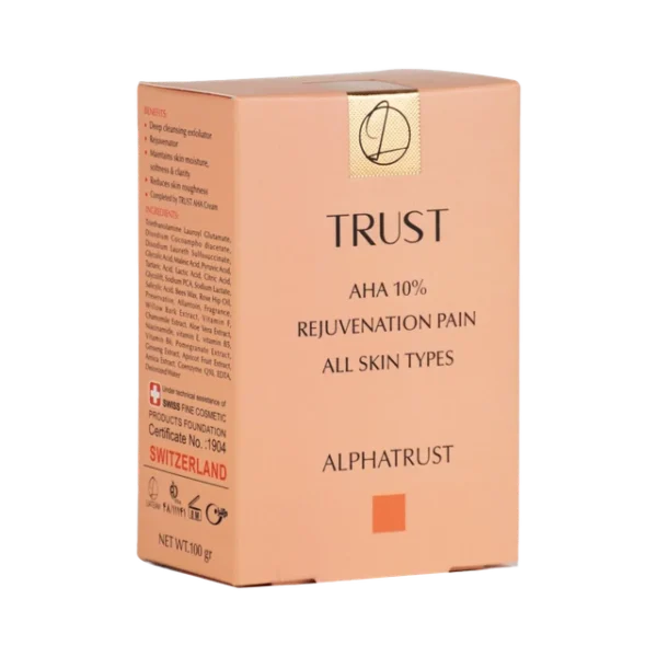 پن لایه بردار آلفاتراست حاوی 10% AHA | پاکسازی پوست | پاکسازی صورت | پن لایه بردار | تراست | جوانسازی | رفع تیرگی | رفع زبری پوست | روشن کننده | شفاف کننده | شوینده صورت | لایه بردار | لک پوست | مرطوب کننده