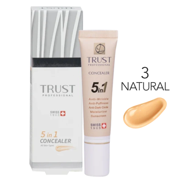 کانسیلر 5 در 1 تراست | SPF30 | آبرسان دور چشم | پف دور چشم | تراست | تیرگی دورچشم | جوانسازی | چین و چروک | روشن کننده | ضد آفتاب | ضد آفتاب دور چشم | ضد آفتاب رنگی | ضد پیری | ضد چروک | کانسیلر | ویتامین ای | ویتامین سی