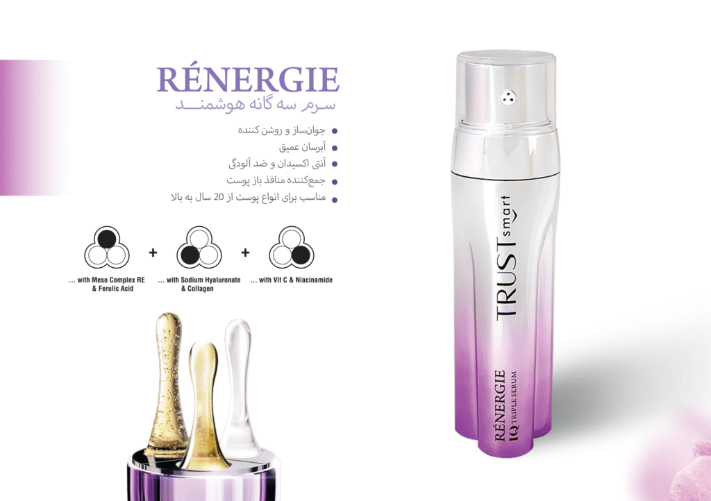 دسته‌بندی ترکیبات ۳ گانه سرم رینرژی (Meso Complex RE، Sodium Hyaluronate، Vit C & Niacinamide)