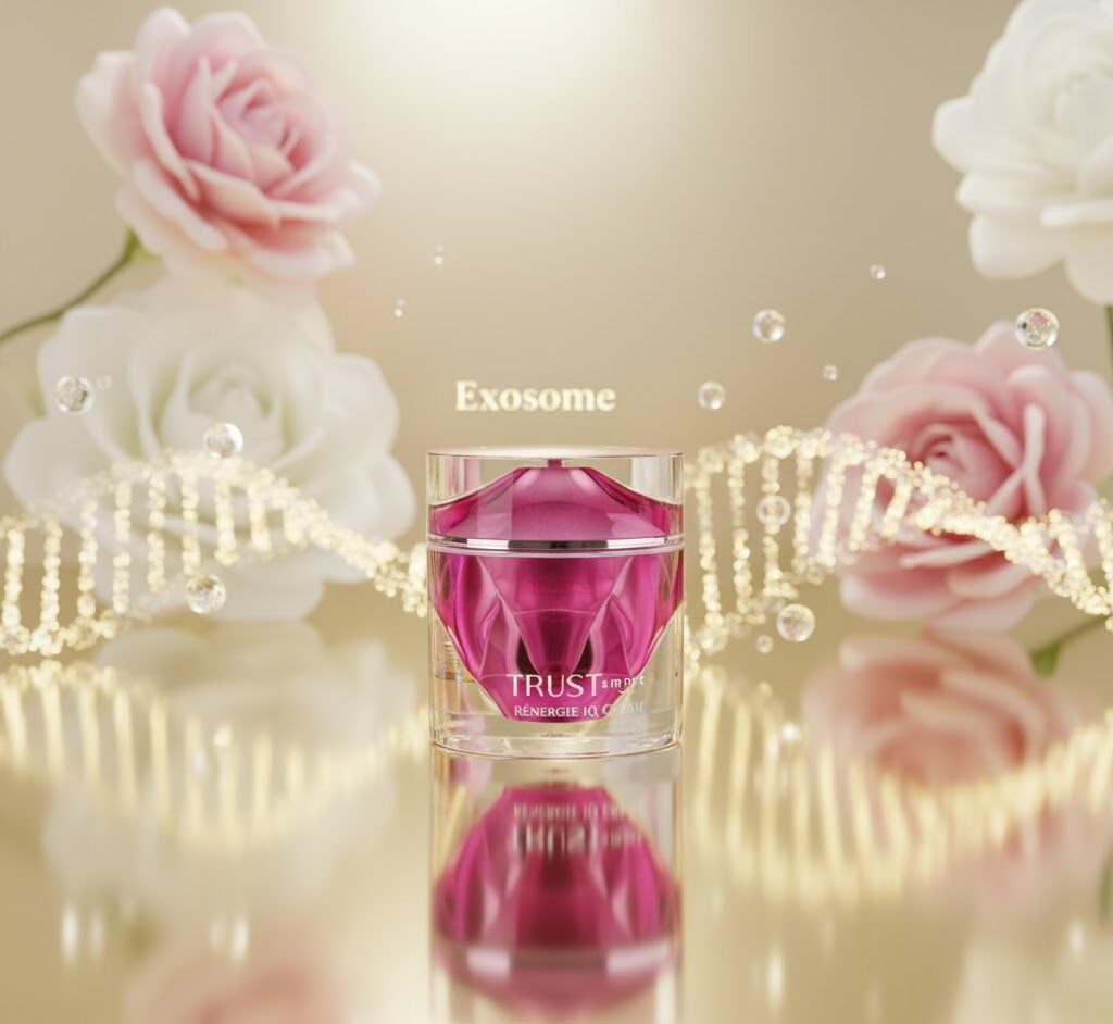 نمای نزدیک از کرم سه گانه هوشمند تراست اسمارت و بافت کرم، مناسب برای جوانسازی پوست.