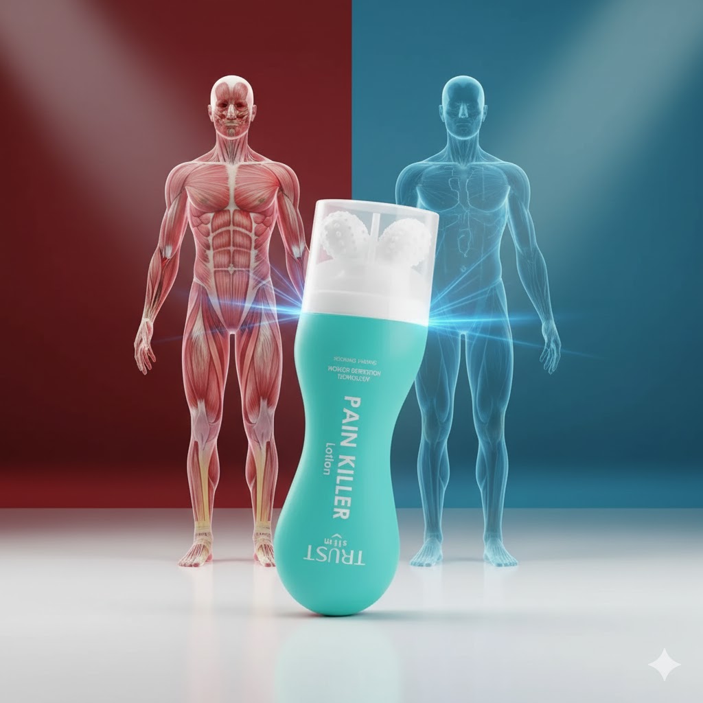 لوسیون ضد درد و گرفتگی عضلات با اپلیکاتور سه بعدی- خرید لوسیون ضد درد و گرفتگی عضلات تراست