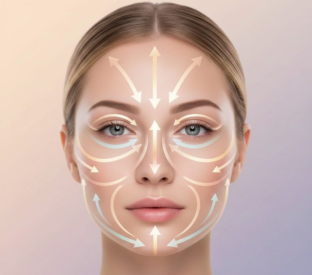آموزش مسیرهای صحیح ماساژ صورت برای چروک و لیفتینگ