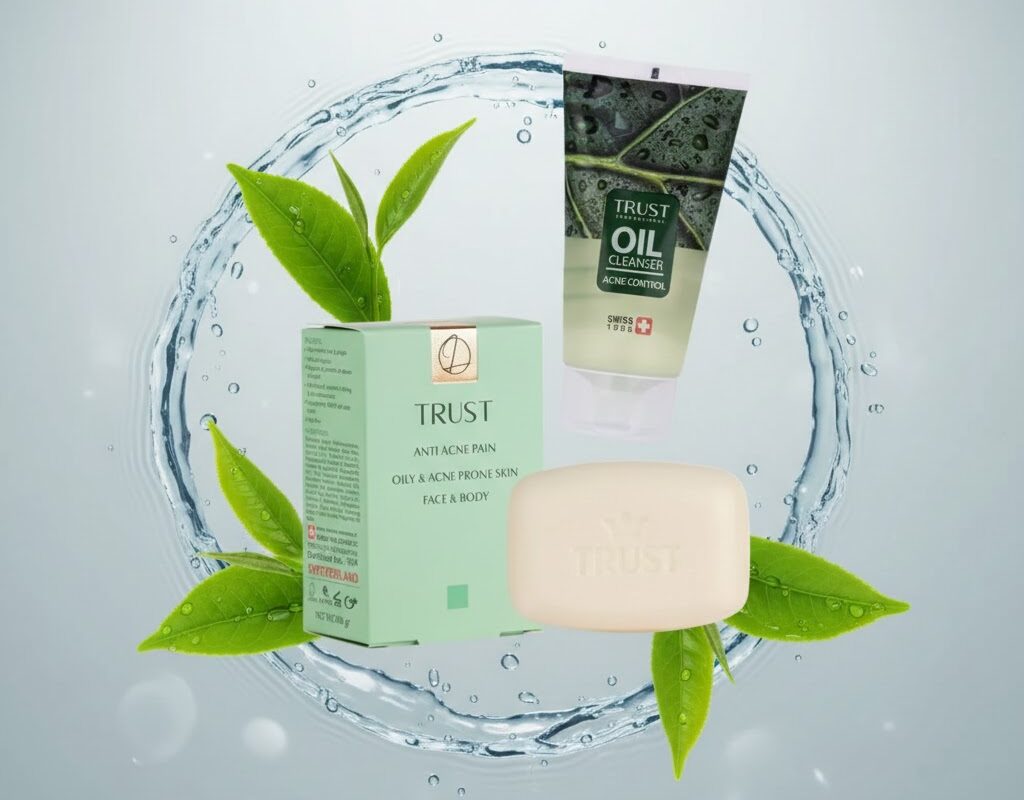 روتین کامل ضد جوش و کنترل چربی تراست | درمان آکنه ولگاریس,بهترین شوینده پوست چرب سوئیسی,قیمت محصولات تراست,رفع جای جوش و لک,سبوم پوست چیست,فیشیال خانگی با تراست | جوش زیرپوستی